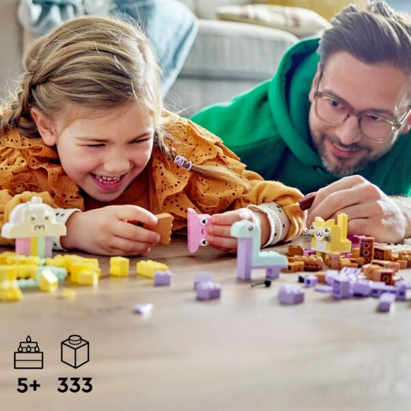 LEGO Classic Creative Pastel Fun Bricks Box 11028, Building Toys for Kids, Girls, Boys ages 5 Plus with Models; Ice Cream, Dinosaur, Cat & More, Creative Learning Gift – Image 4