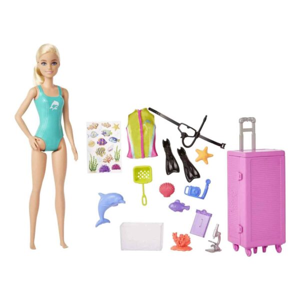 Barbie Marine Biologist Doll & 10+ Accessories, Mobile Lab Playset with Blonde Doll & Storage – Image 2