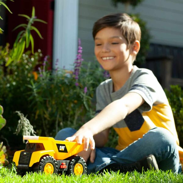 Cat Tough Machines Light & Sound Toy Vehicle Set Including Bonus Hard Helmet. Includes Cat Officially Licensed Dump Truck & Front End Loader – Image 3