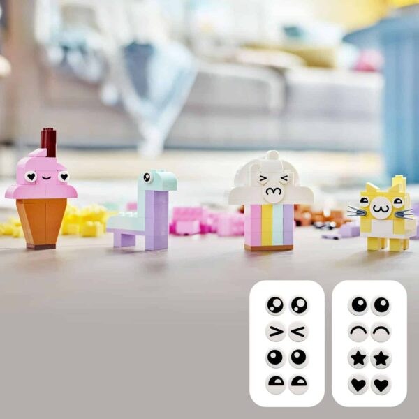 LEGO Classic Creative Pastel Fun Bricks Box 11028, Building Toys for Kids, Girls, Boys ages 5 Plus with Models; Ice Cream, Dinosaur, Cat & More, Creative Learning Gift – Image 2
