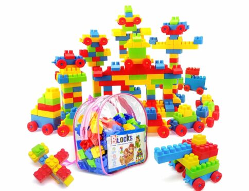130 Pcs Building Toys for Toddlers, First Builders Building Blocks with Building Bag, Educational Assembly Toys Creative Kids Building Blocks for Children Boys and Girls Gift