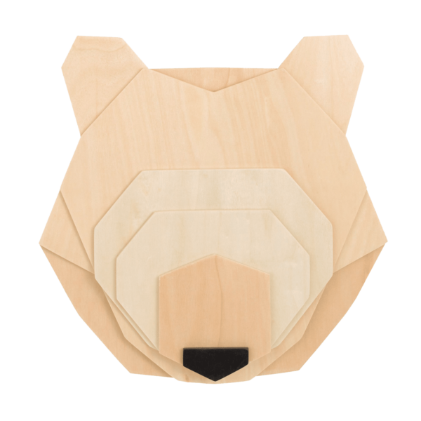 Little Love by NoJo Bear Head Layered Natural Wood Wall Décor