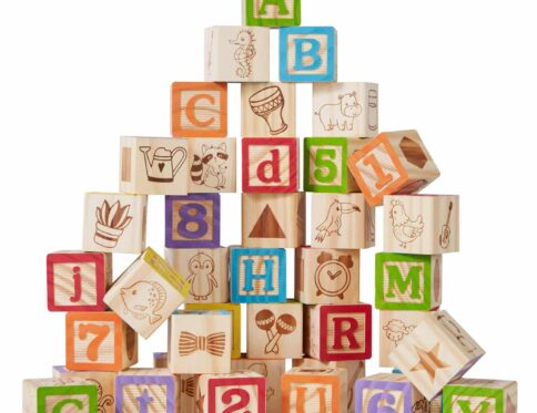 Best Choice Products 40-Piece Kids Wooden ABC Block Set, Building Education Alphabet Letters STEM Toy w_ Case