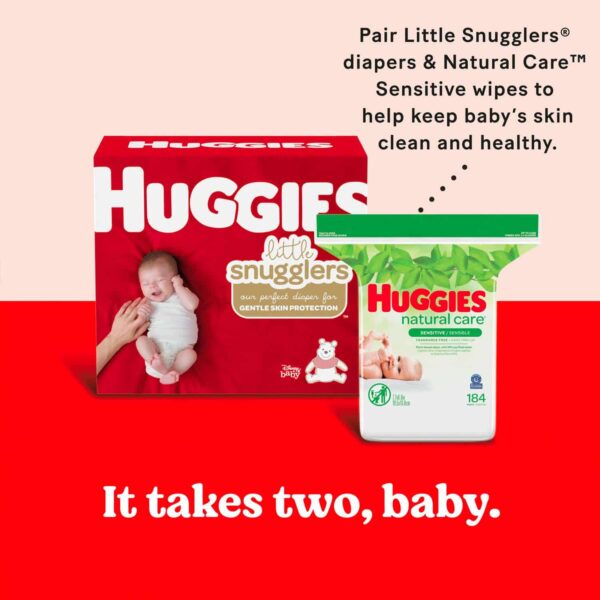 Huggies Natural Care Sensitive Baby Wipes, Unscented, 6 Flip-Top Packs (288 Wipes Total) – Image 3