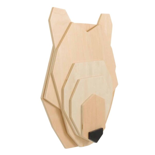 Little Love by NoJo Bear Head Layered Natural Wood Wall Décor – Image 3