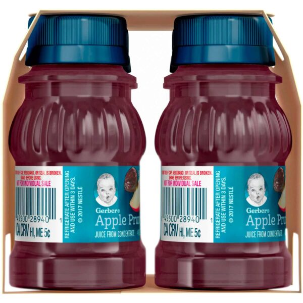 (Pack of 4) Gerber 100% Apple Prune Fruit Juice, 4 Fl Oz Bottles – Image 3