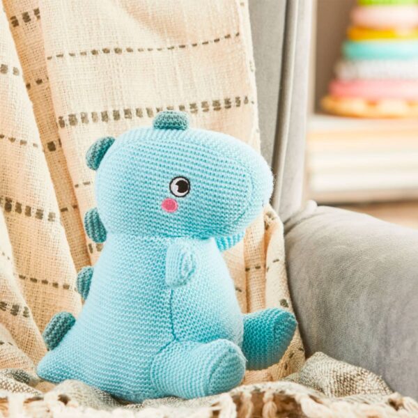 Spark Create Imagine 12.5_ Blue Baby Dinosaur Knit Plush – Image 3